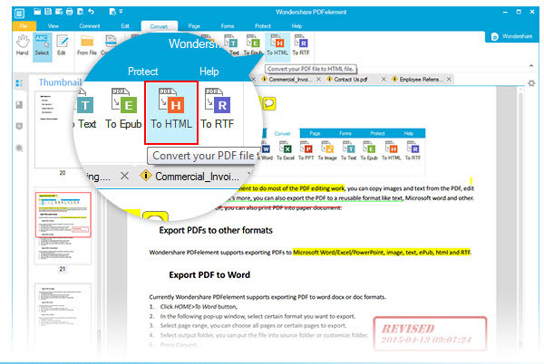 convert PDF to html