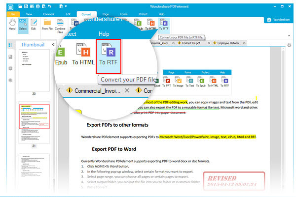 convert PDF to RTF