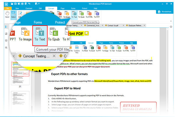 convert PDF to text