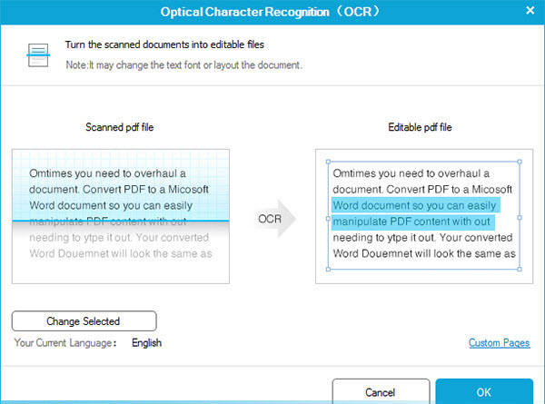 OCR settings